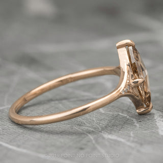 2.05 Carat Geometric Marquise Diamond Engagement Ring, Aela Setting, 14K Rose Gold