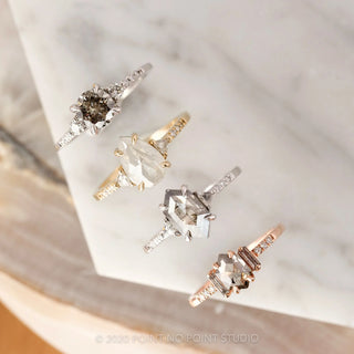 1.79 Carat Icy White Pear Diamond Engagement Ring, Eliza Setting, 14K Yellow Gold