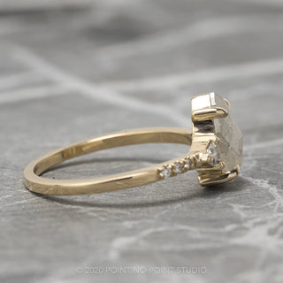 1.79 Carat Icy White Pear Diamond Engagement Ring, Eliza Setting, 14K Yellow Gold