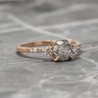 brilliant cut salt and pepper diamond engagement ring