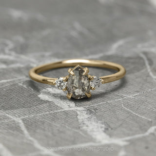 salt and pepper pear diamond engagement ring