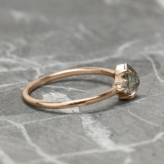 1.04 Carat Salt and Pepper Pear Diamond Engagement Ring, Zoe Setting, 14K Rose Gold