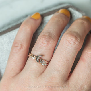 Custom Crescent Moon & Comet Ring Set