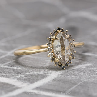 Custom Tapered Ombre Halo Engagement Ring