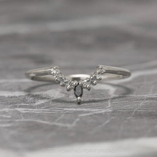 Salt & Pepper Diamond Contour Engagement Ring, Large Etta Setting, 14k White Gold