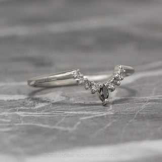 Salt & Pepper Diamond Contour Engagement Ring, Large Etta Setting, Platinum