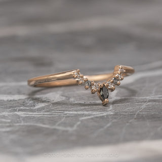 Salt & Pepper Diamond Contour Engagement Ring, Large Etta Setting, 14k Rose Gold