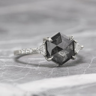 hexagon diamond engagement ring