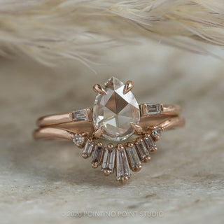 .97ct Clear Pear Diamond Engagement Ring, Zoe Setting, 14K Rose Gold