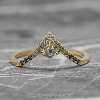 15 Ombre Diamond Wedding Ring, Adorn Ombre Vivian Setting, 14k Yellow Gold
