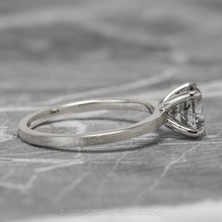 1.51 Carat Salt and Pepper Diamond Engagement Ring, Jane Setting, 14K White Gold