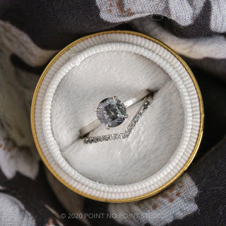 1.51 Carat Salt and Pepper Diamond Engagement Ring, Jane Setting, Platinum