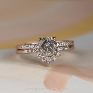 1.16 Carat Salt and Pepper Diamond Engagement Ring, Jules Setting, 14K Rose Gold