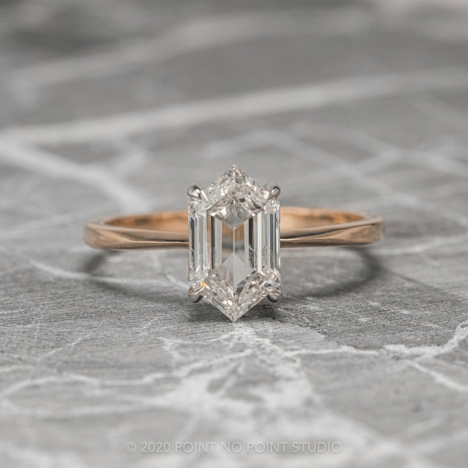 Hexagon cut diamond ring Outlet