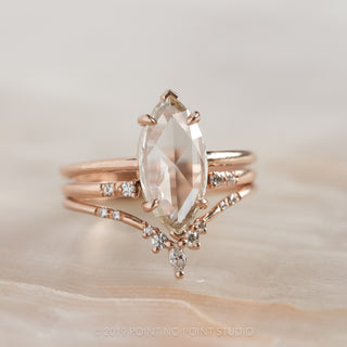 Designer 1.35 carat marquise diamond engagement ring in Jane setting over 14K rose gold