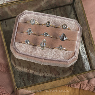 brilliant cut salt and pepper diamond engagement ring