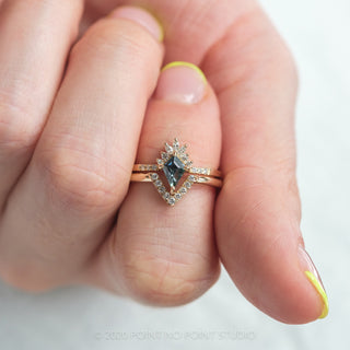 Custom kite sapphire engagement ring