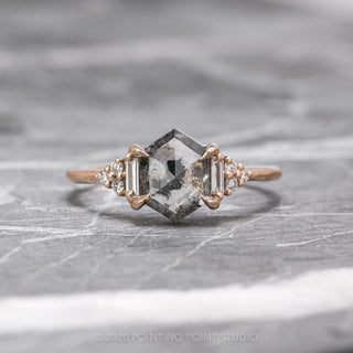 Custom hexagon diamond engagement ring