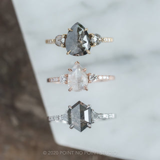 1.53 Carat Icy White Pear Diamond Engagement Ring, Eliza Setting, 14K Rose Gold