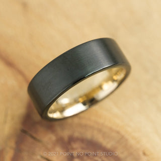 8mm Men's Tungsten Ring with 18K Yellow Gold Plating