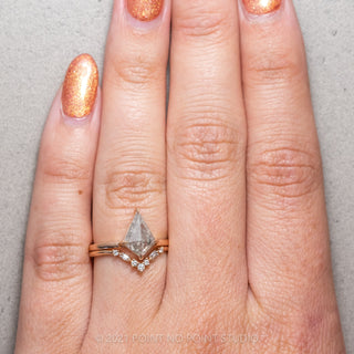 1.72 Carat Salt and Pepper Kite Diamond Engagement Ring, Jane Setting, 14K Rose Gold