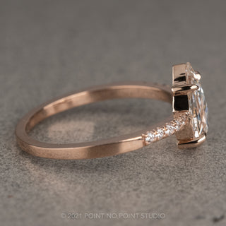 1.32 Carat Clear Pear Diamond Engagement Ring, Jules Setting, 14K Rose Gold