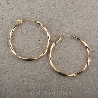 14k yellow gold hoops