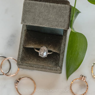 Salt and Pepper Pear Diamond Engagement Ring