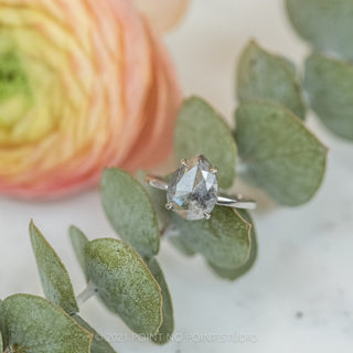 Salt and Pepper Pear Diamond Ring