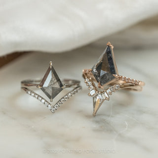 Salt and Pepper Kite Diamond Rings