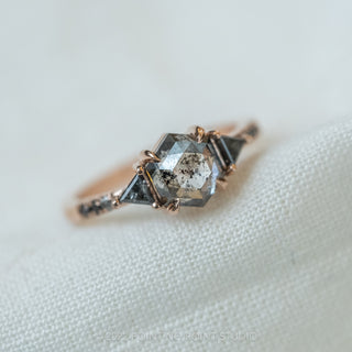 Custom Salt and Pepper Eliza Engagement Ring