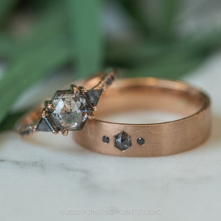 Custom Salt and Pepper Eliza Engagement Ring