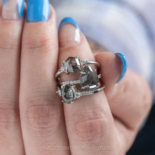 Salt & Pepper Oval Diamond Ring