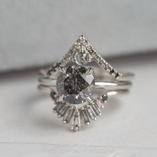 2.48 Carat Salt and Pepper Diamond Engagement Ring, Tulip Jane Setting, Platinum