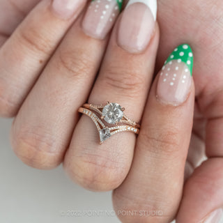 1.04 Carat Salt and Pepper Round Diamond Engagement Ring, Mackenzie Setting, 14K Rose Gold
