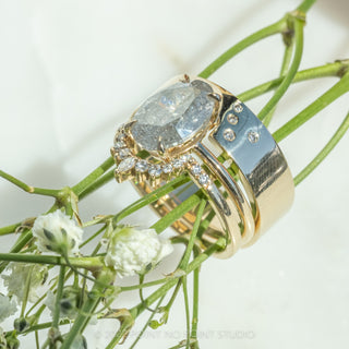Diamond Ellipse Setting Wedding Ring, 6mm, 14k Yellow Gold, Polished Finish