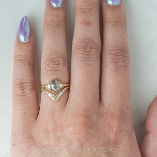 .98ct Betty Salt & Pepper Hexagon Diamond Engagement Ring, Betty Setting, 14K Yellow Gold