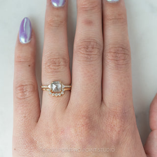 Salt and Pepper Emerald Diamond Ring