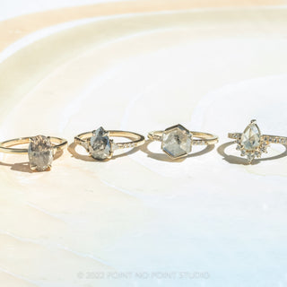 1.77 Carat Icy White Pear Diamond Engagement Ring, Avaline Setting, 14K Yellow Gold