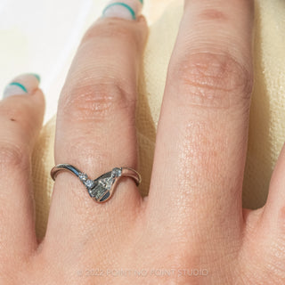 Asymmetric Diamond Wedding Ring, Rian Setting, 14K White Gold