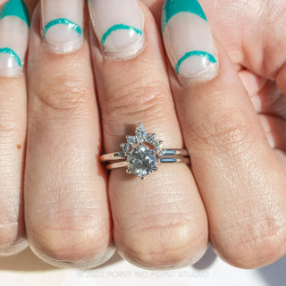 1.35 Carat Salt and Pepper Round Diamond Engagement Ring, Madeline Setting, Platinum