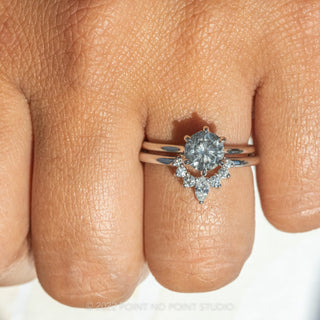 1.16 Carat Salt and Pepper Diamond Engagement Ring, Madeline Setting, 14k White Gold