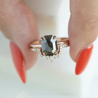 black emerald diamond ring