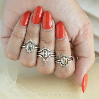 1.67 Carat Salt and Pepper Pear Diamond Engagement Ring, Ava Setting, 14K White Gold