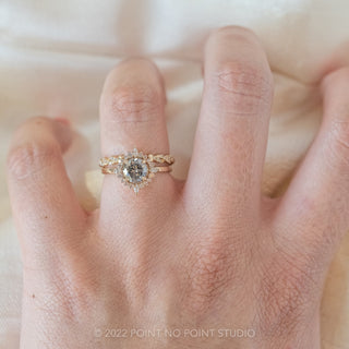 1.34 Carat Salt and Pepper Diamond Engagement Ring, Cosette Setting, 14k Yellow Gold