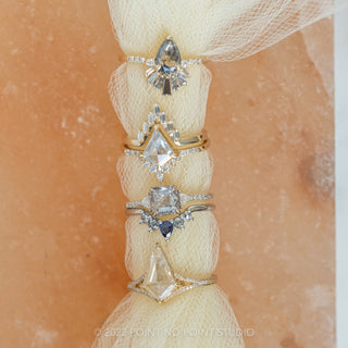 Cassiopeia Sapphire and Diamond Wedding Band, 14k White Gold