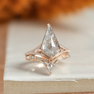 salt and pepper kite diamond engagement ring