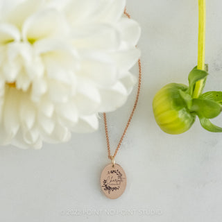 14k Gold Engraved Viero Small Oval Unique Charm