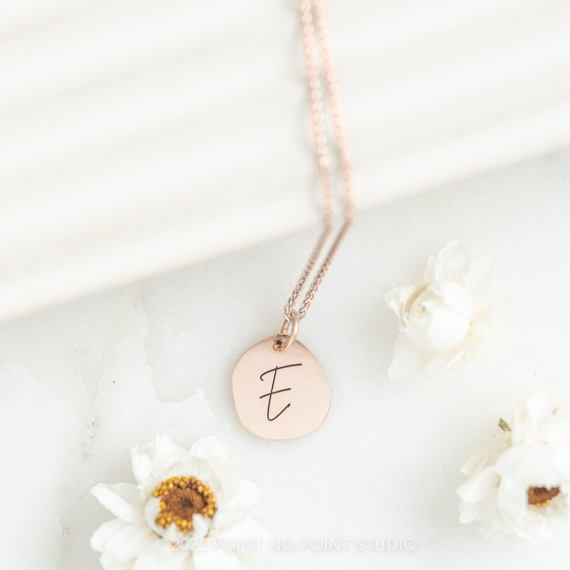 14k Rose Gold Personalized Old English Nameplate Necklace