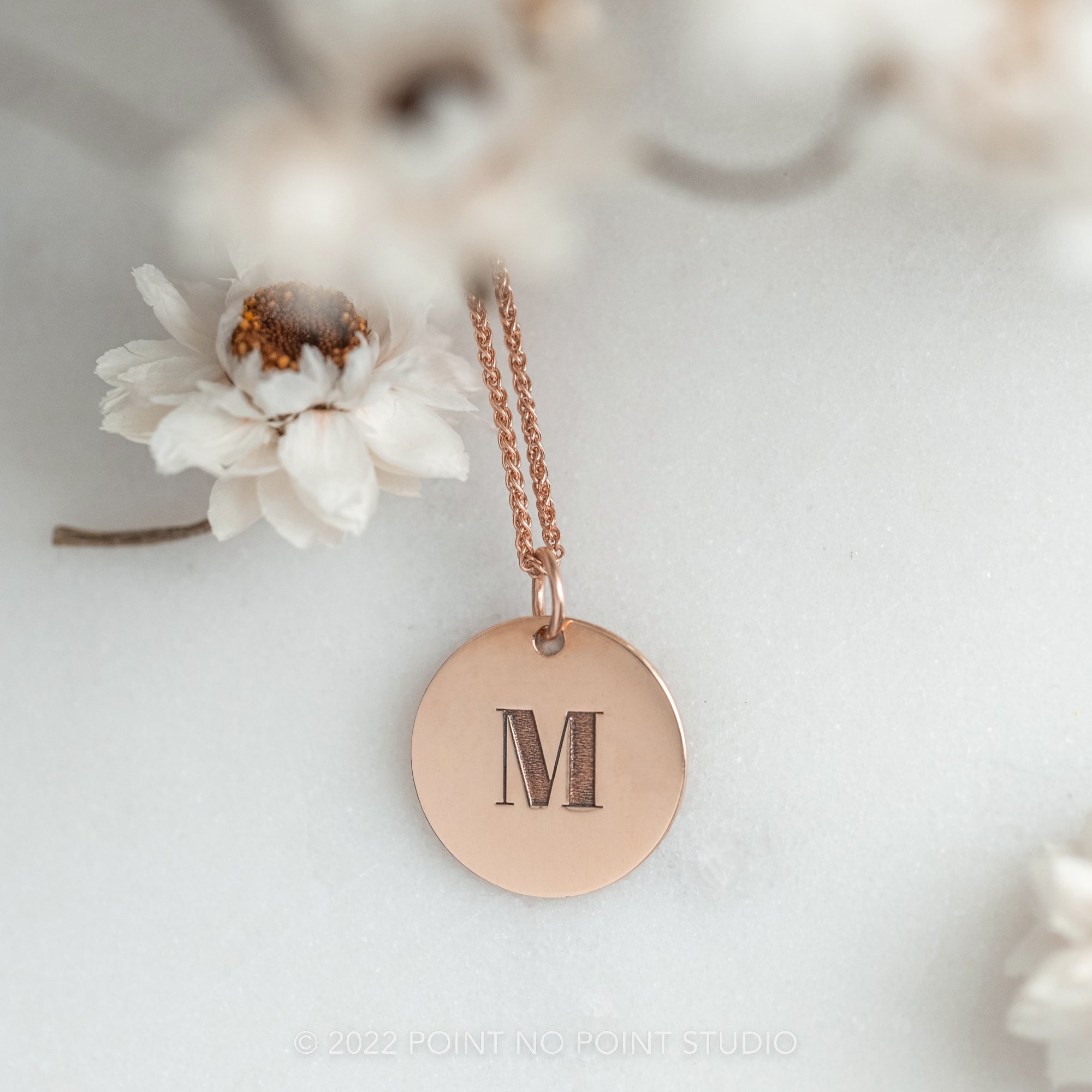 Mini Letter Earrings 14K Rose Gold by Baby Gold - Shop Custom Gold Jewelry